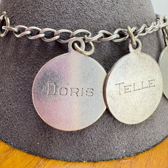 VTG Solid Sterling Silver 925 Name Tags ID Chain Bracelet Size 7" Length - Picture 6 of 16